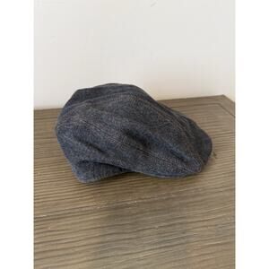 Goorin Bros Hat Cap Flat Ivy Newsboy Mens Grey Black Denim Sz Small